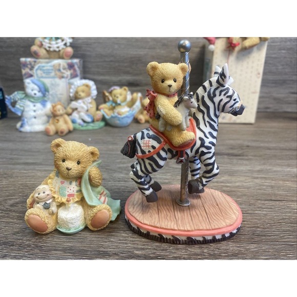 Lot Of 10 Enesco Cherished Teddies From 1992 to 1998, 2 Boxes Birthday, Carousel - Picture 15 of 16